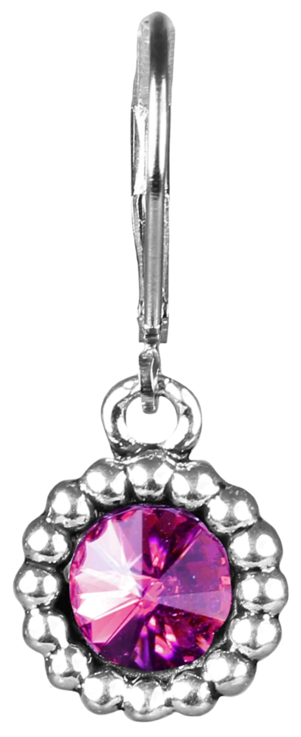 trachtenland-ohrringe-aurelia-mit-rundem-anh-nger-und-premium-kristall-pink image 2