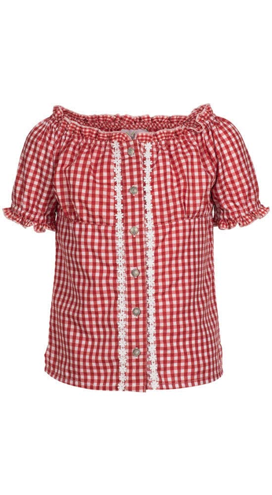 n-bler-dirndlbluse-corinna-m-dchen-kurzarm-wei-rot-kariert image 1