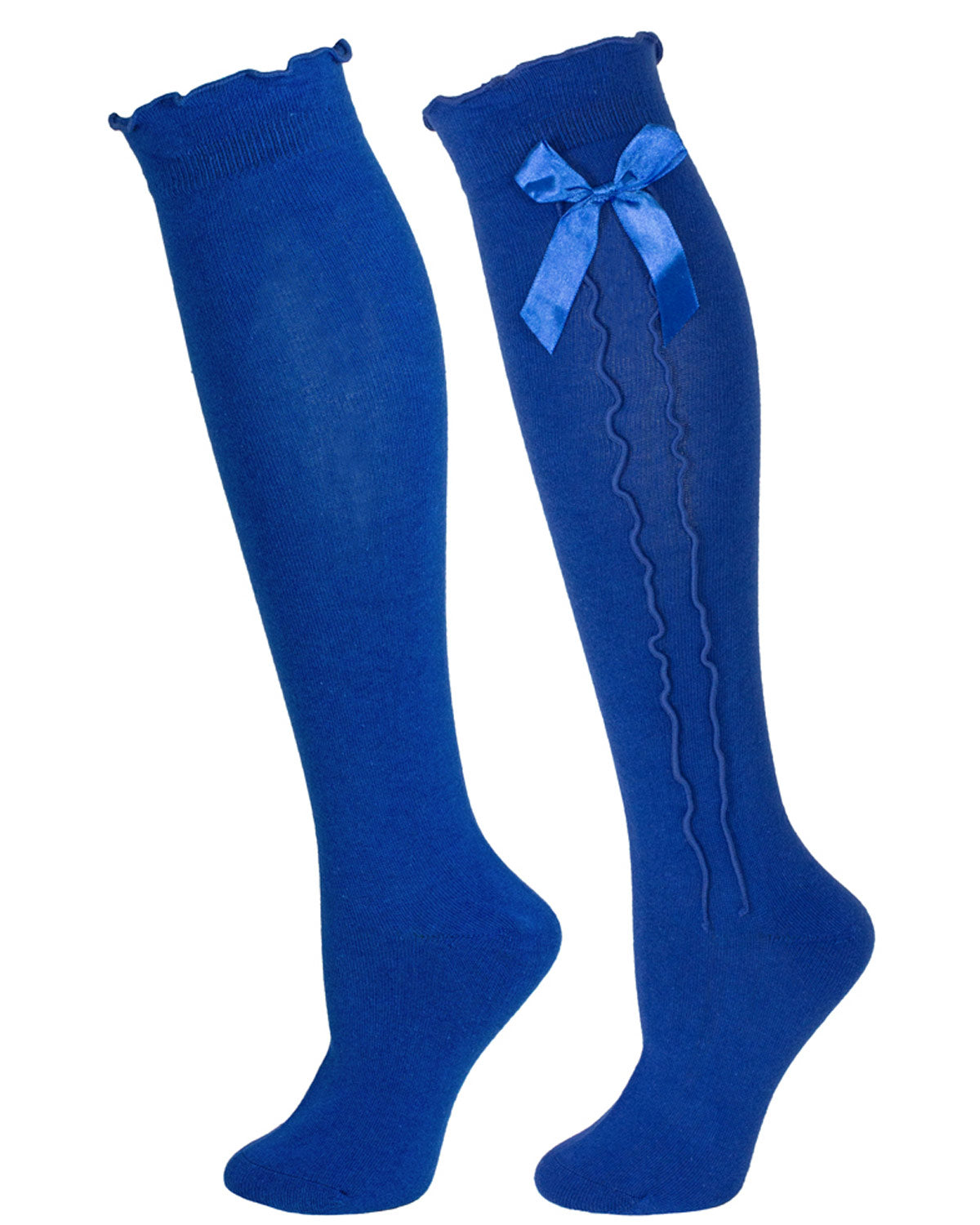 trachtenland-trachten-kniestr-mpfe-mit-schleife-damen-royalblau image 1