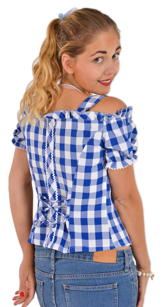 karo-trachtenbluse-mandy-carmenstil-blau image 2