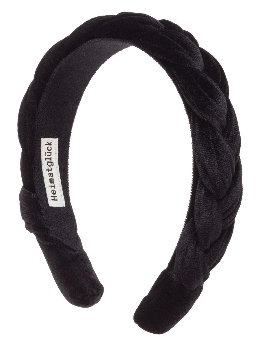 heimatgl-ck-geflochtener-haarreif-schwarz-samt-3-5-cm image 1