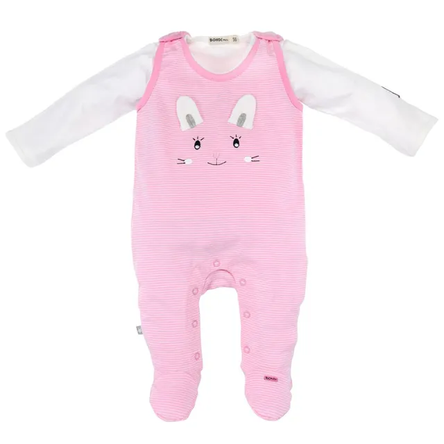 trachtenland-bondi-baby-strampler-h-schen-geringelt-2-tlg-93636-rosa-wei image 1