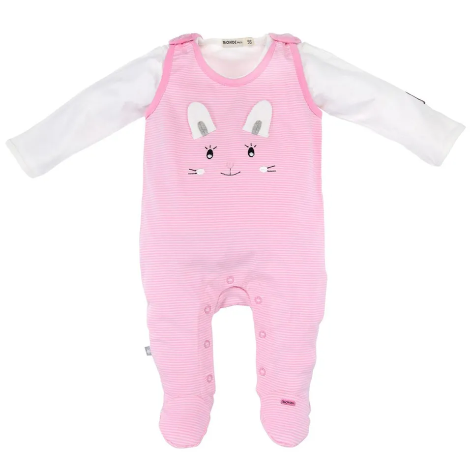 trachtenland-bondi-baby-strampler-h-schen-geringelt-2-tlg-93636-rosa-wei image 1