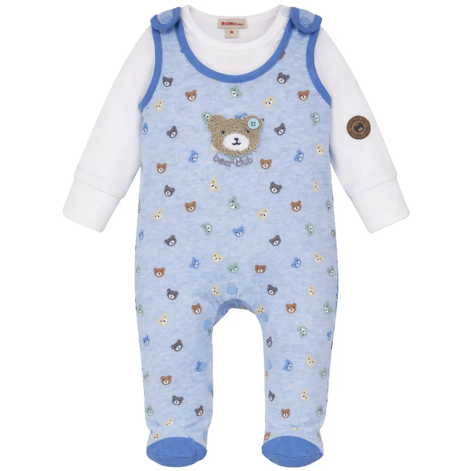 trachtenland-bondi-baby-strampler-bear-club-94033-2-tlg-blue-melange image 1