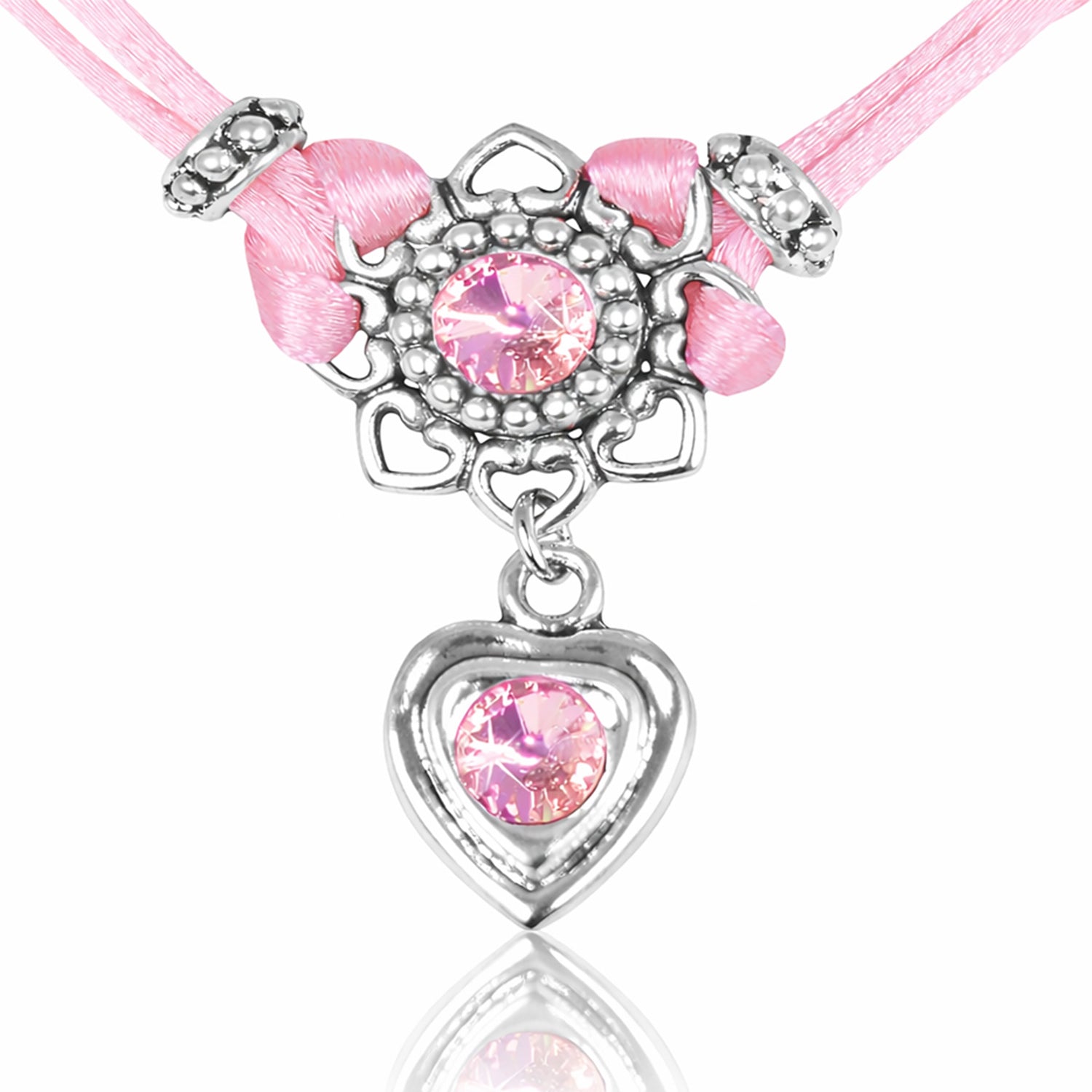 luisia-halskette-chiara-herzbl-te-mit-swarovski-kristallen-rosa image 1