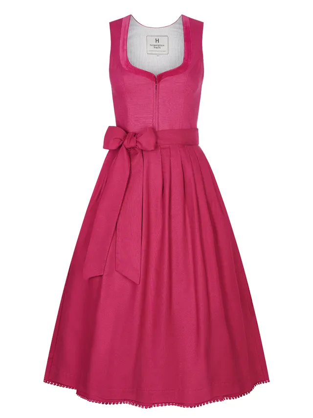 heimatgl-ck-dirndl-hanni-leinendirndl-pink-mit-herz-samtblende image 1