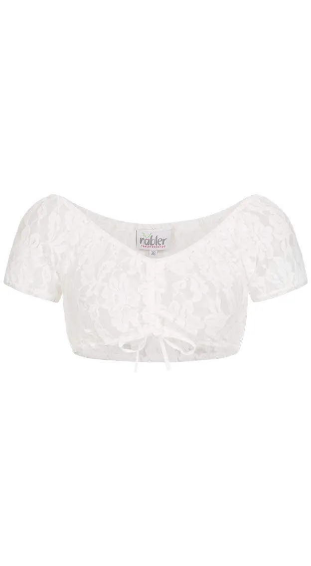 n-bler-dirndlbluse-maria-kurzarm-wei-carmen-blumen-spitze image 1