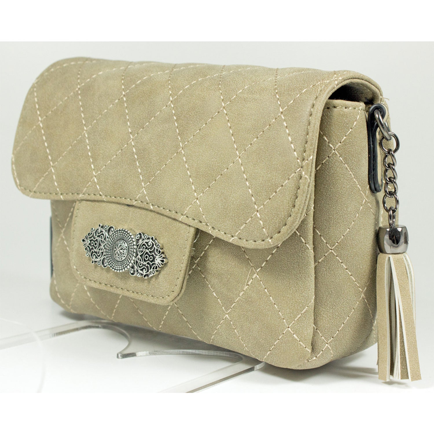 trachtenland-alessia-gesteppte-handtasche-mit-applikation-taupe image 4