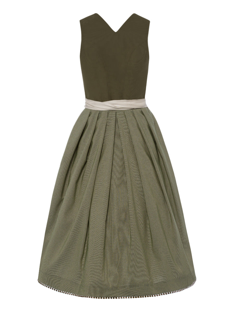 heimatgl-ck-dirndl-karla-babycord-olive-mit-streifenrock image 3