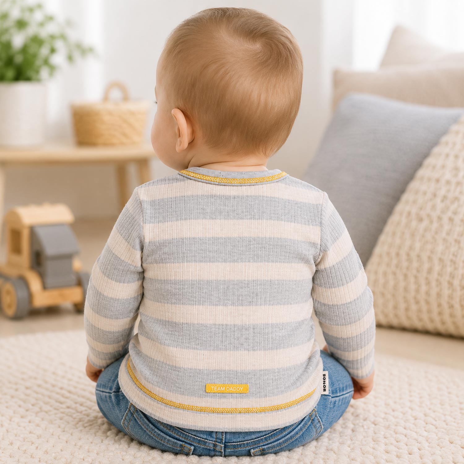 bondi-baby-jungen-langarmshirt-team-daddy-94051-stripe-grey-beige image 4