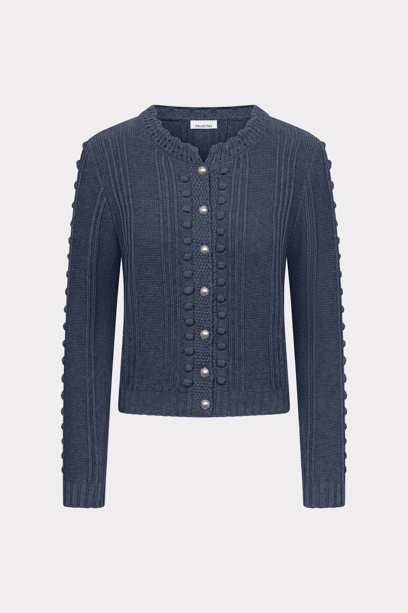 felicitas-damen-strickcardigan-claudine-baumwoll-wolle-silberknopf image 1