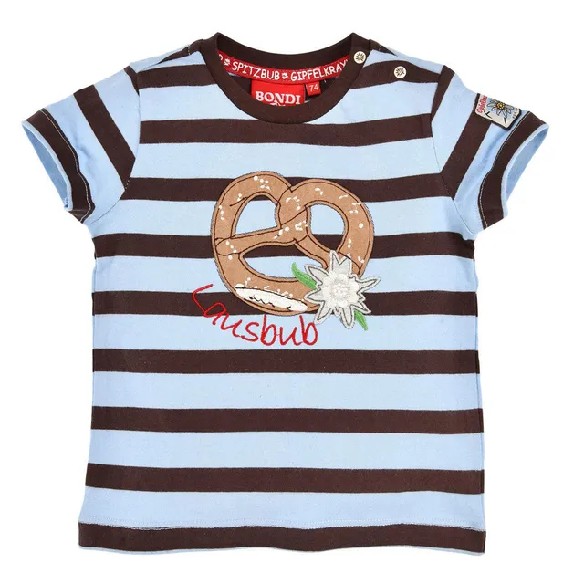 bondi-jungen-t-shirt-lausbub-mit-brezel-91370-blau-braun image 1