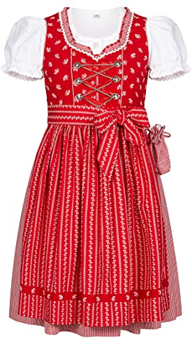 n-bler-kinderdirndl-larissa-3-teilig-rot-baumwolle-mit-bluse image 7