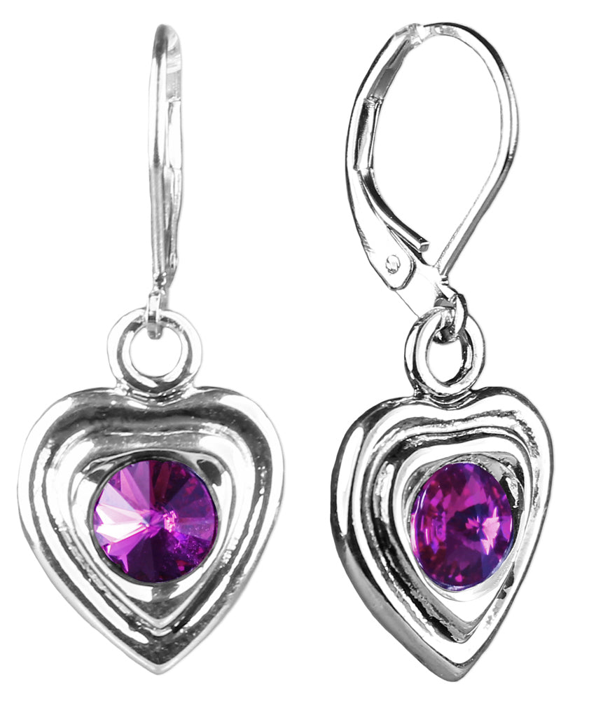 luisia-ohrringe-lisanne-herzanh-nger-mit-premium-kristallen-pink image 1