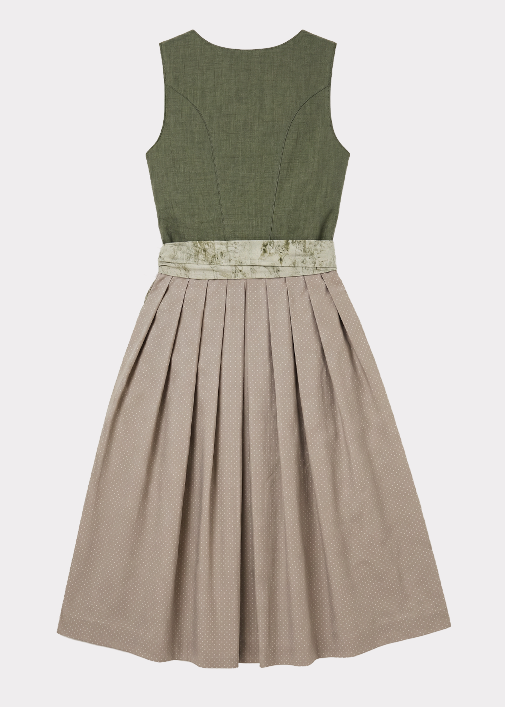 felicitas-damen-dirndl-dala-leinen-oliv-mit-baumwoll-rock-taupe image 5