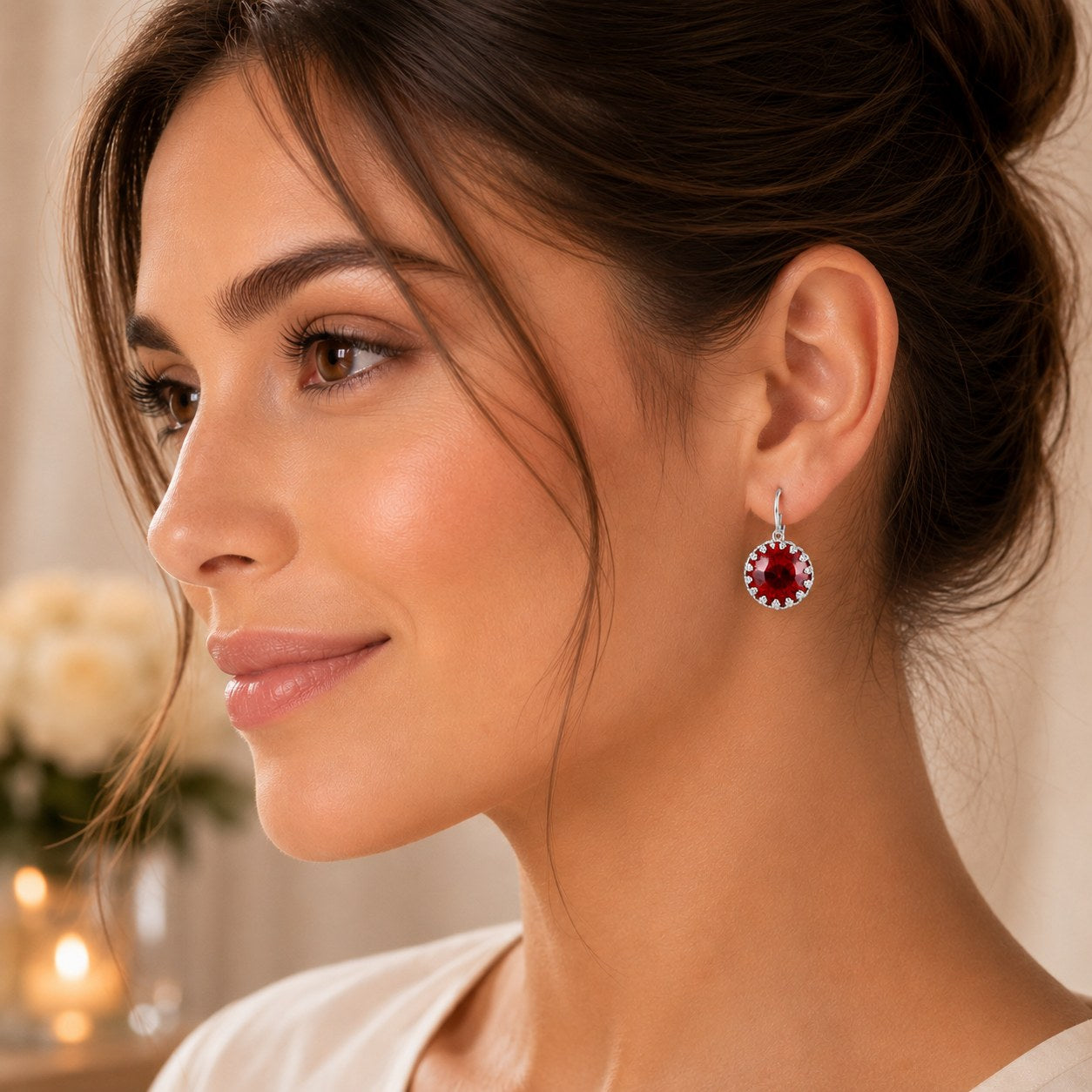 trachtenland-luisia-kronen-ohrringe-vivana-mit-swarovski-kristall-ohrh-nger-ligh image 2