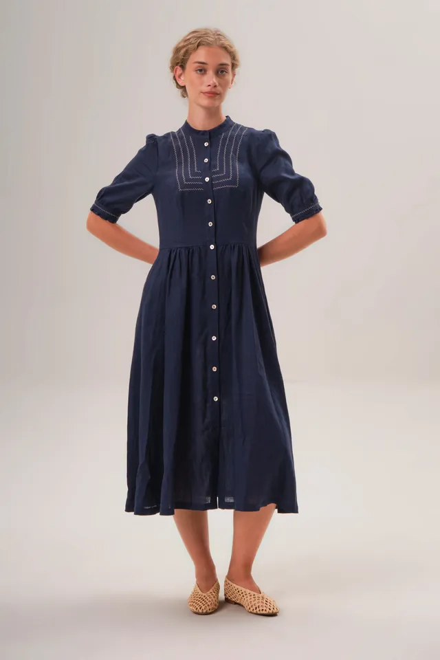 felicitas-kordelia-damen-kleid-leinen-viskose-puff-rmel image 1