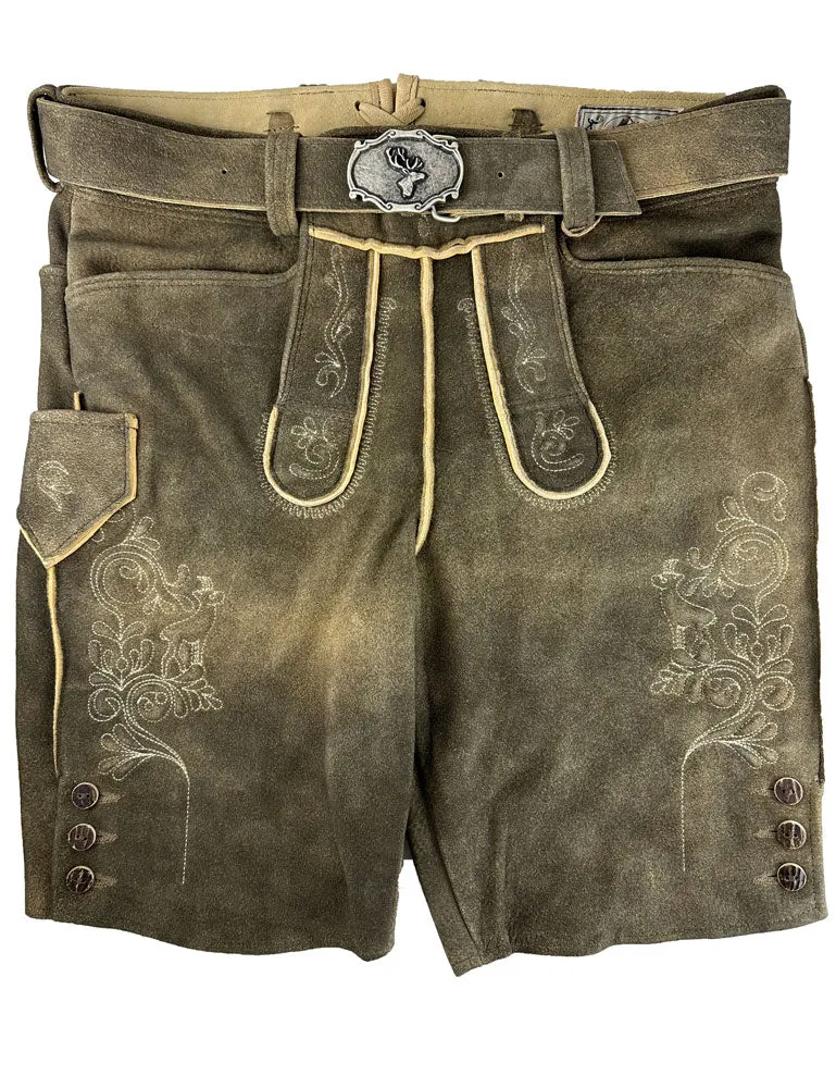 buchberger-kurze-lederhose-schorsch-1-mit-g-rtel-ziegenvelours-granit image 1