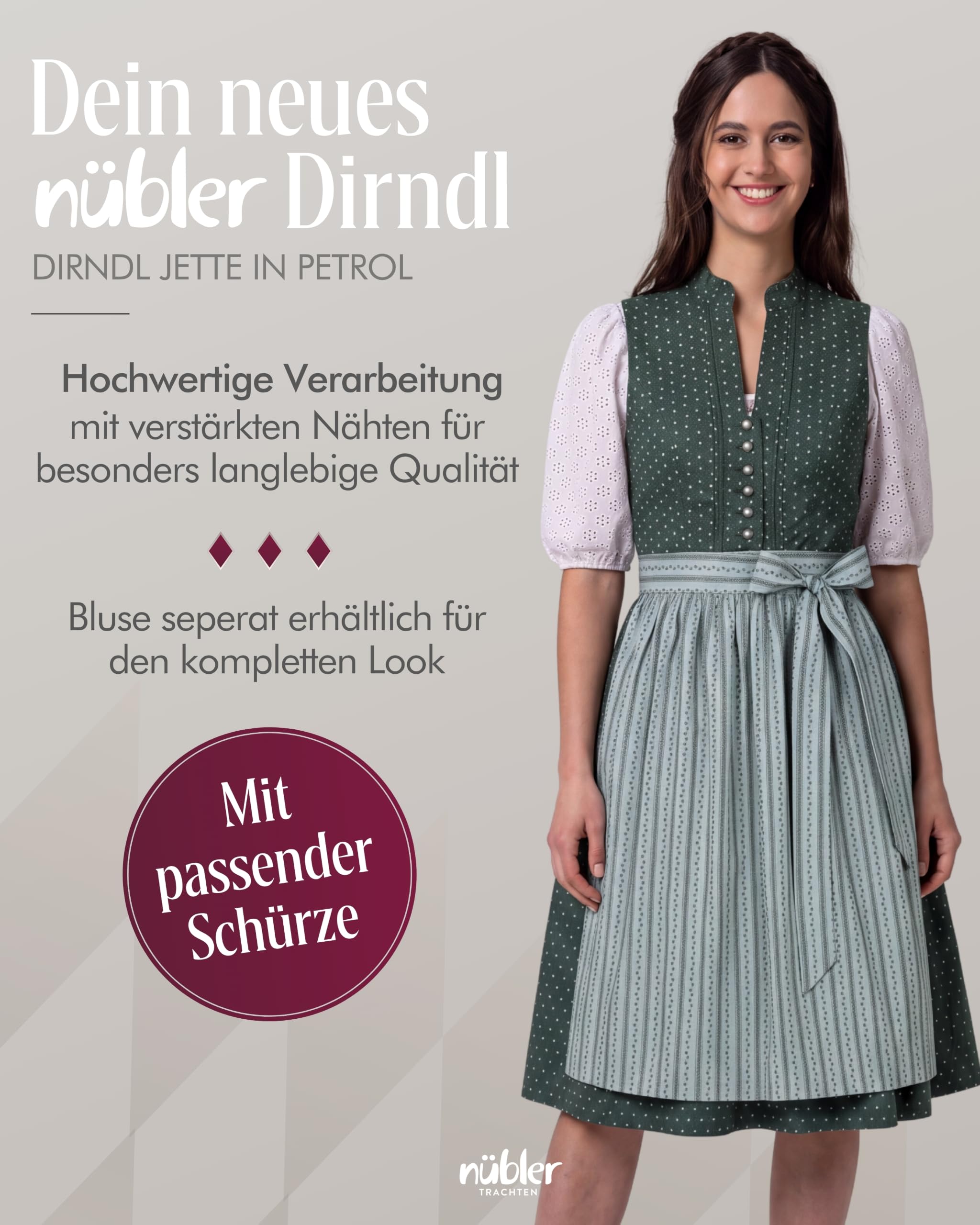 n-bler-damen-dirndl-jette-petrol-gr-en-32-42-inkl-sch-rze image 2