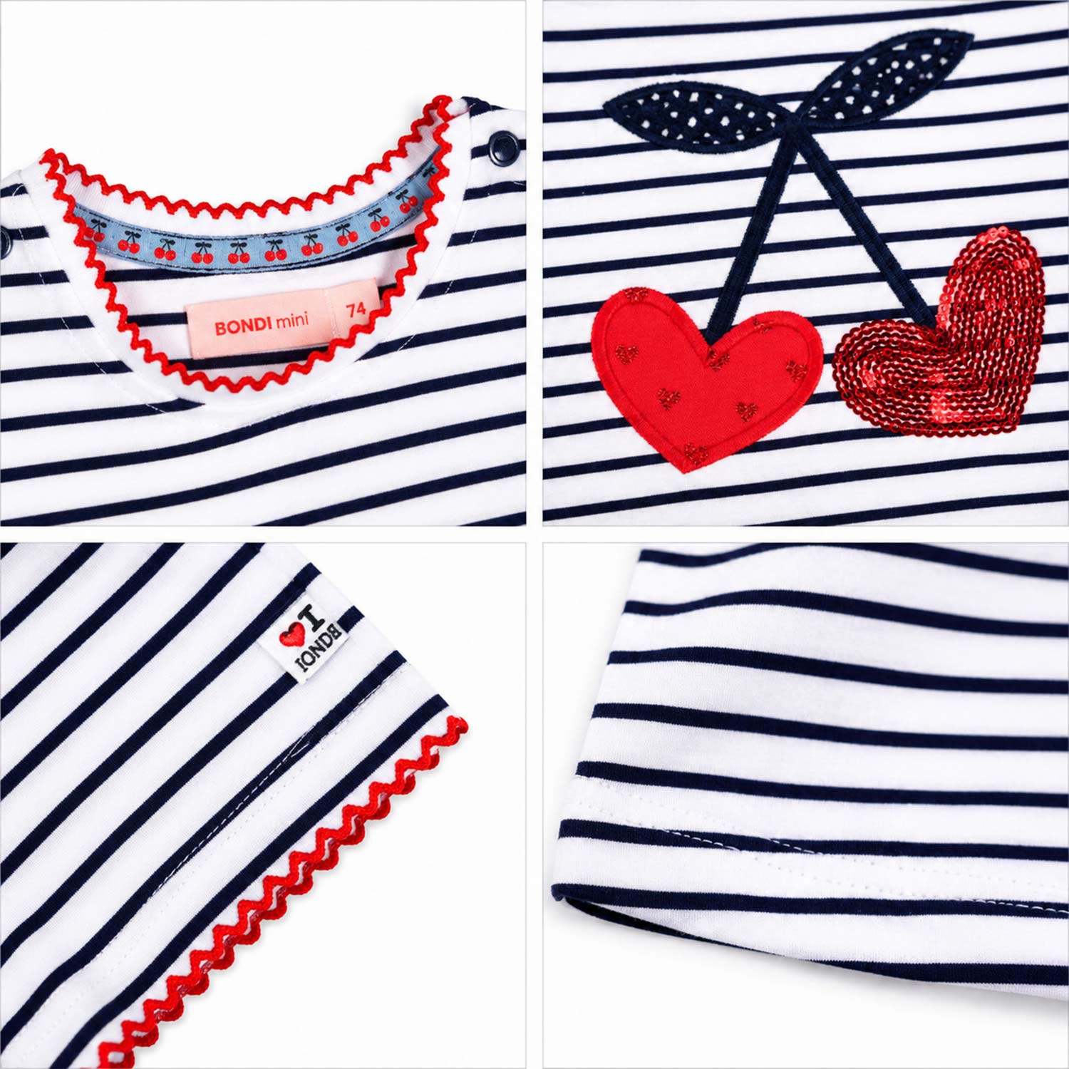 bondi-baby-kinder-t-shirt-cherry-86590-wei-navy-kurzarm image 6