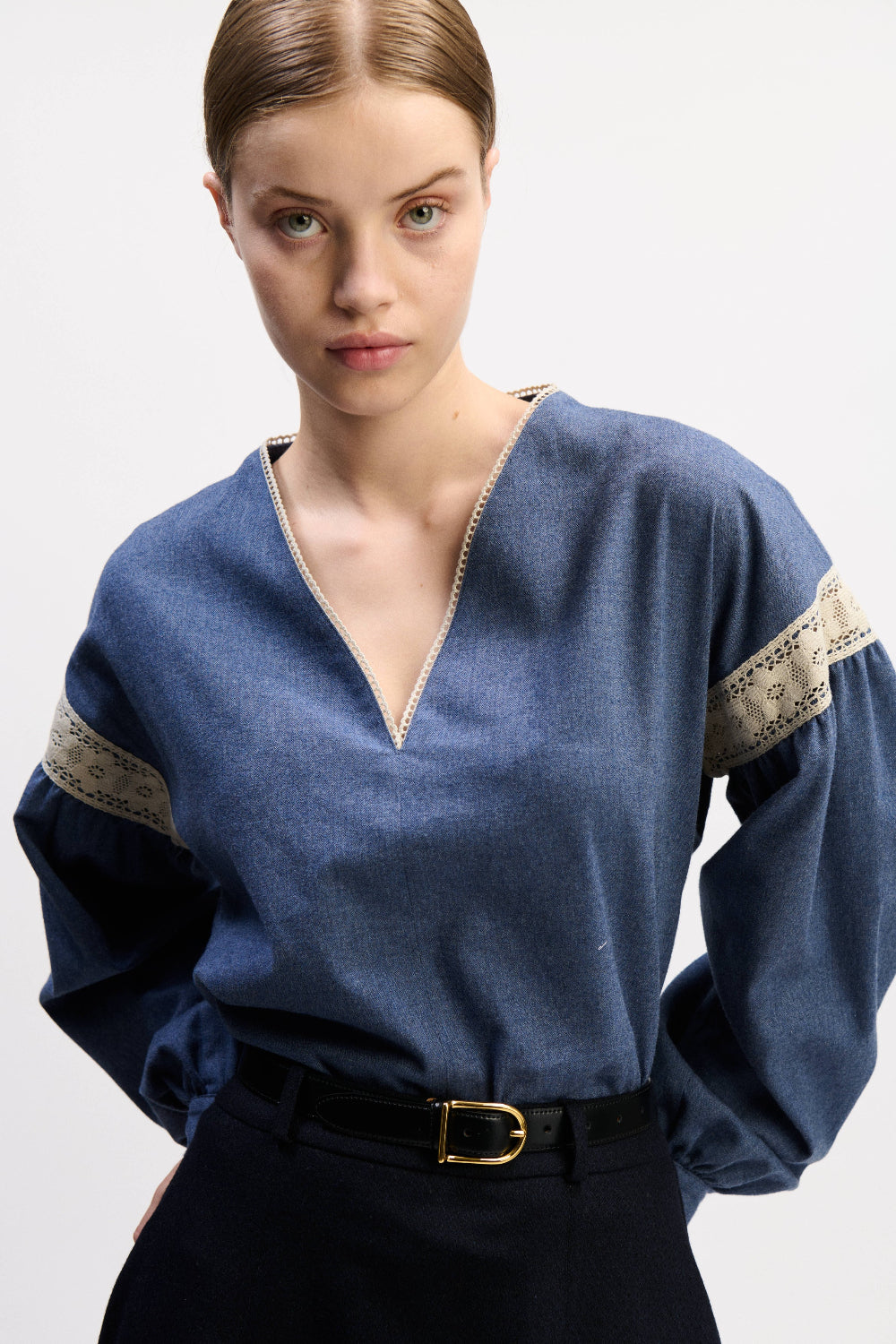 felicitas-damen-bluse-billi-aus-baumwoll-flanell-mit-spitze image 2