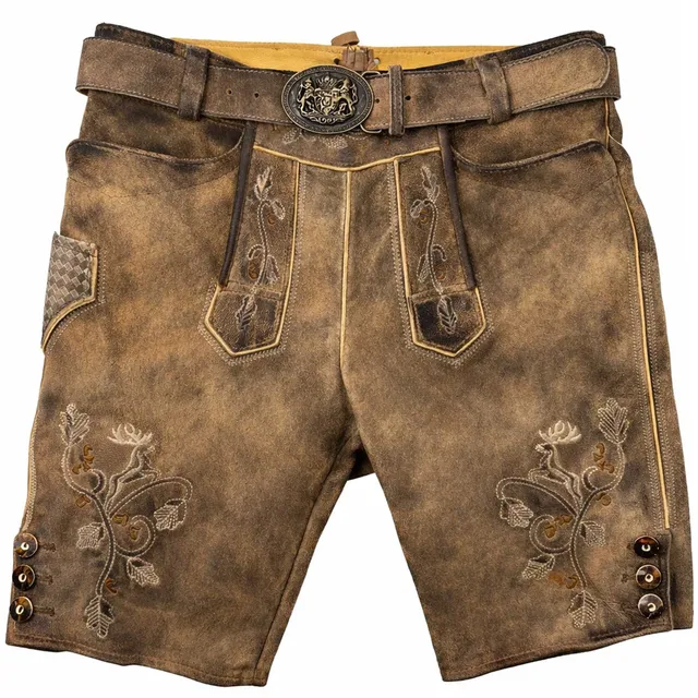 trachtenland-maddox-kurze-lederhose-bercher-mit-g-rtel-camel image 1