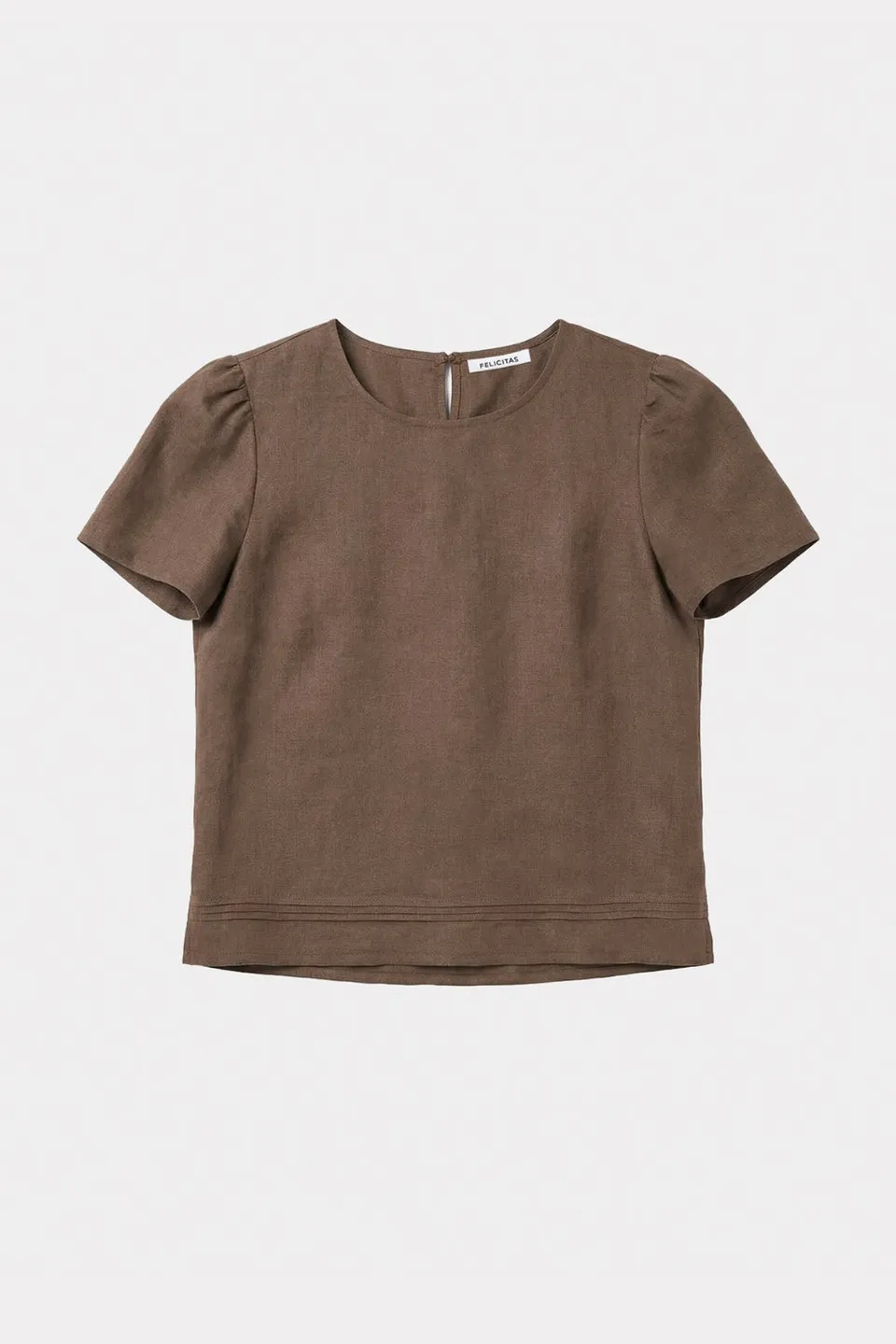 felicitas-damen-bluse-bena-leinen-kurzarm-mit-biesen image 1