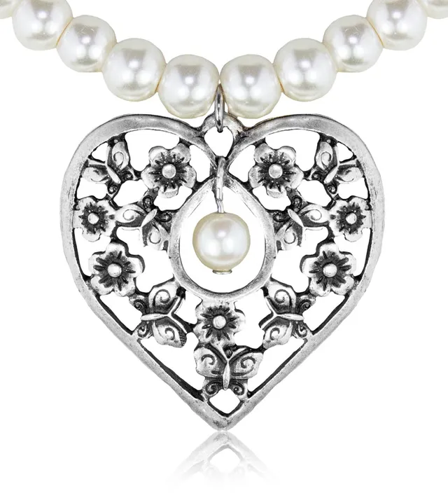 luisia-perlen-collier-sue-mit-herz-anh-nger-cremewei-altsilber image 1