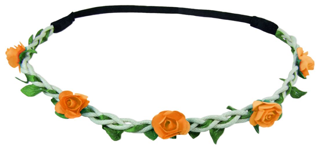 trachtenland-blumen-haarband-bella-mit-kleinen-rosen-orange image 1