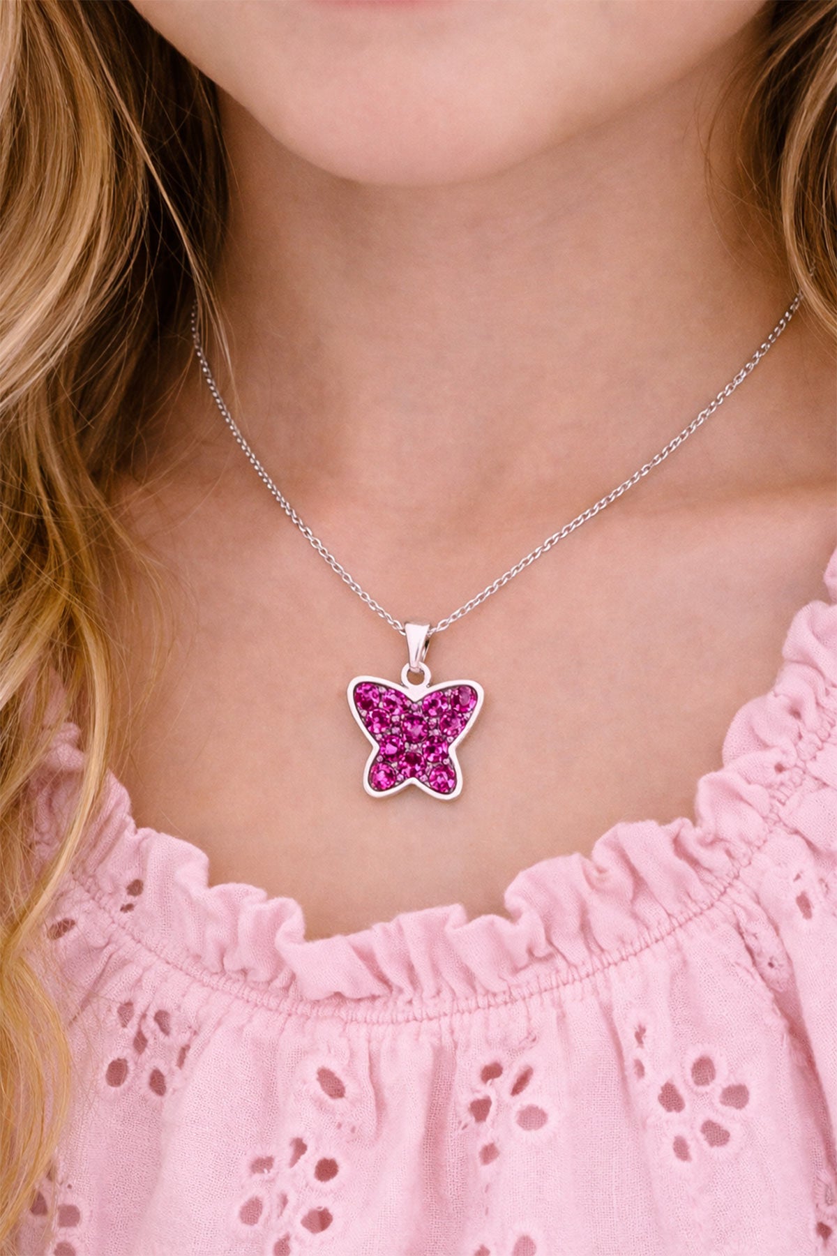 trachtenland-luisia-kettenanh-nger-schmetterling-925-silber-pink image 2