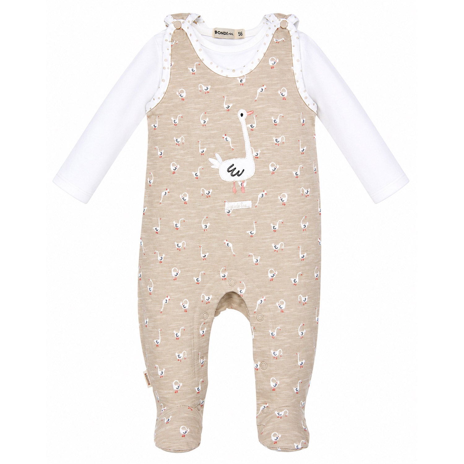 bondi-baby-strampler-g-nschen-93959-langarm-gans-allover-beige image 1