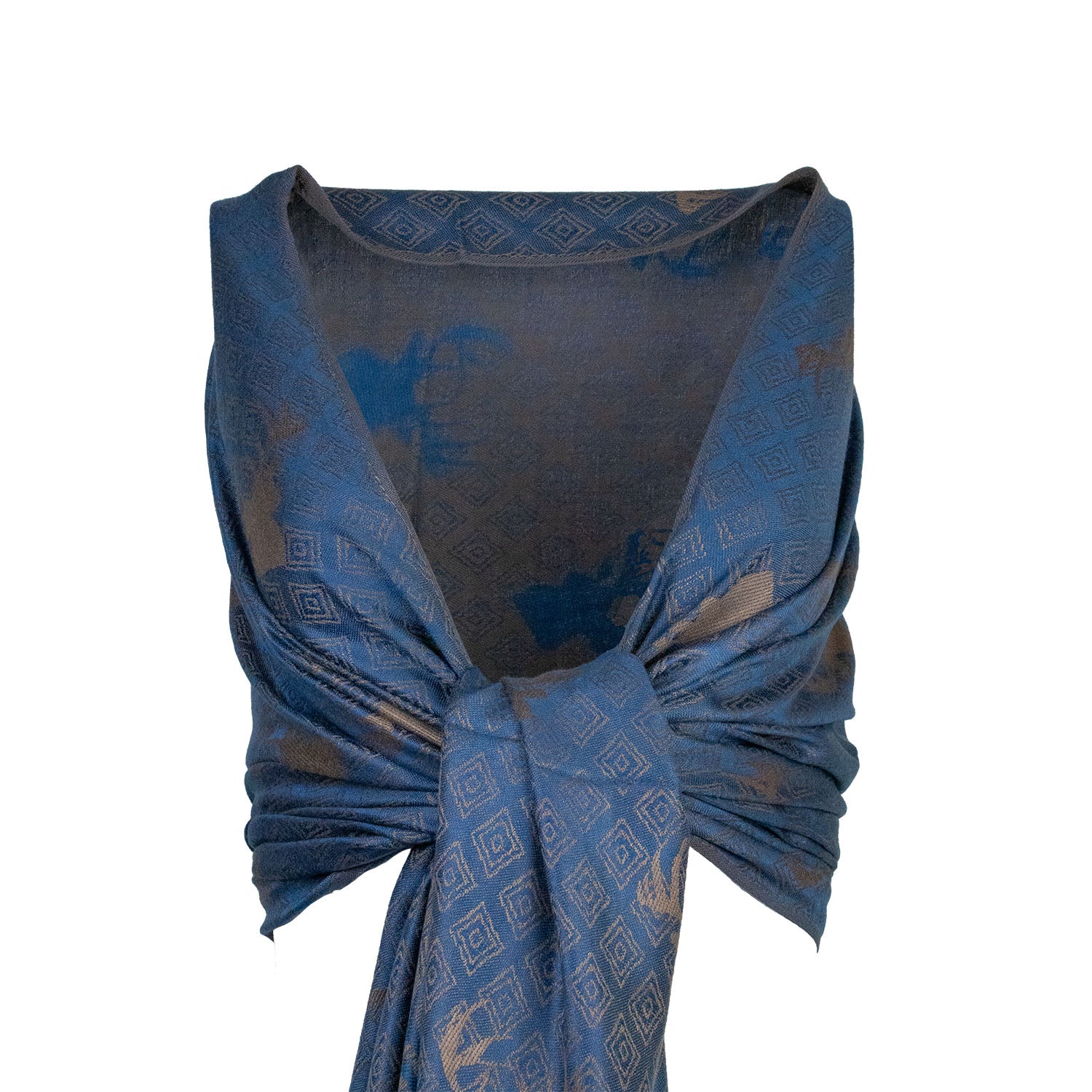 trachtenland-halstuch-schal-mit-hirschkopf-motiv-185-x-70-cm-graublau-braun image 7