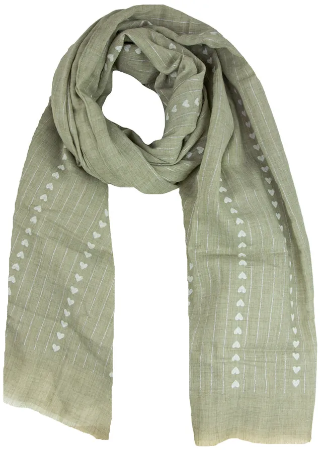 trachtenland-halstuch-schal-unifarben-mit-herzen-und-glitzerstreifen-185-x-70-cm image 1