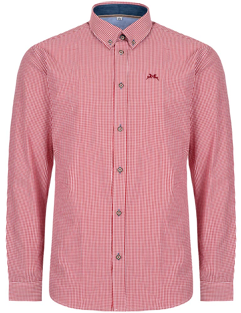 maddox-kariertes-herren-trachtenhemd-hemd-47-rot image 2