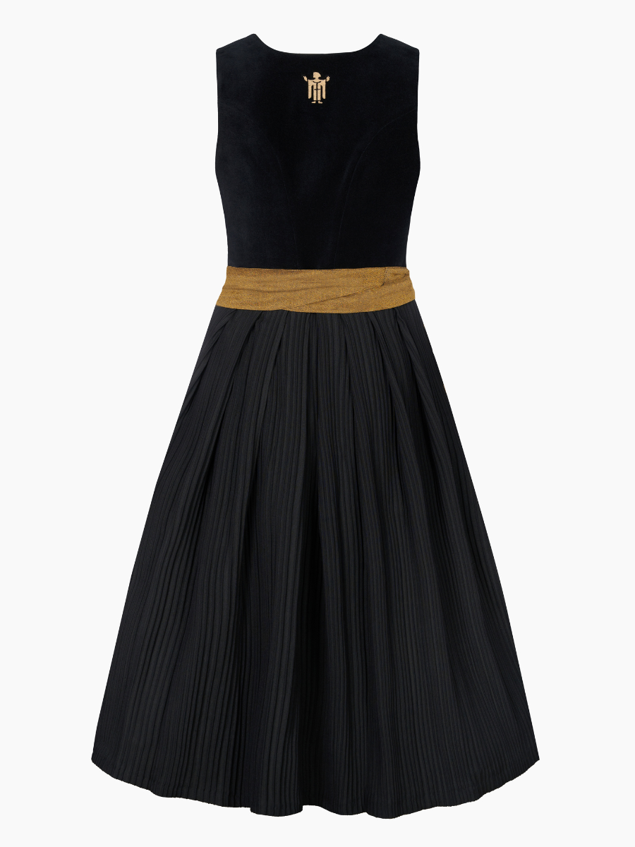 heimatgl-ck-dirndl-monaco-samtdirndl-schwarz-gold image 3