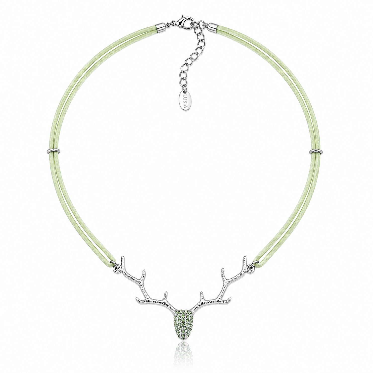 luisia-halskette-nicola-mit-kristallen-von-swarovski-lindgr-n-hirschkopf image 3