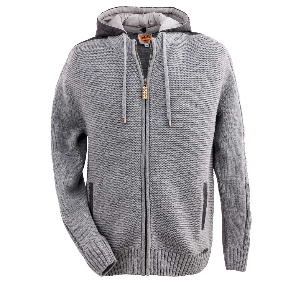 maddox-herren-trachten-strickjacke-bruneck-mit-kapuze-grau image 1