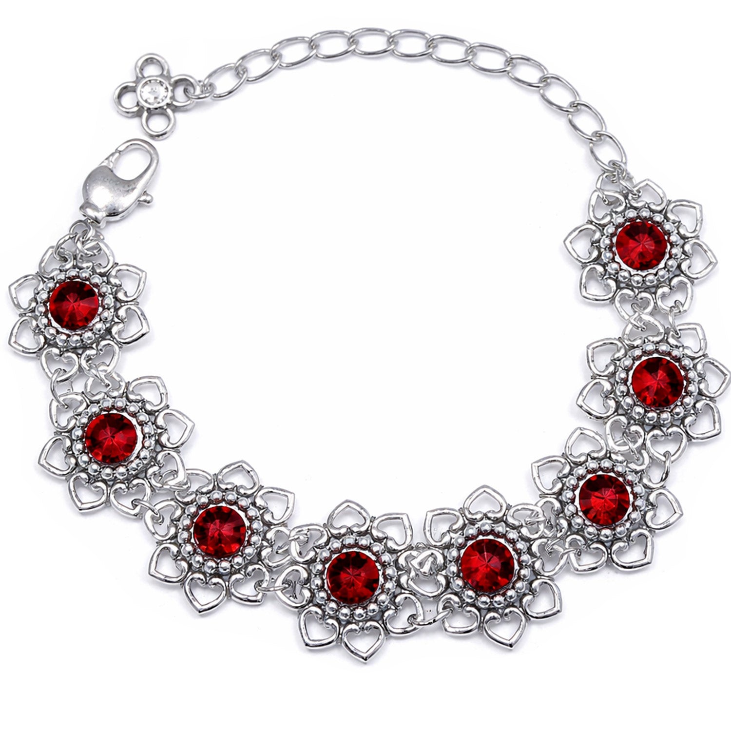 luisia-armband-leandra-mit-herzbl-ten-und-premium-kristallen-siam-dunkelrot image 1