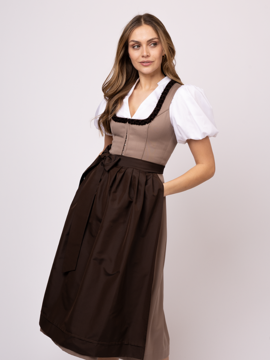 heimatgl-ck-dirndl-tabea-damen-jacquarddirndl-beige-braun-mit-samt image 4