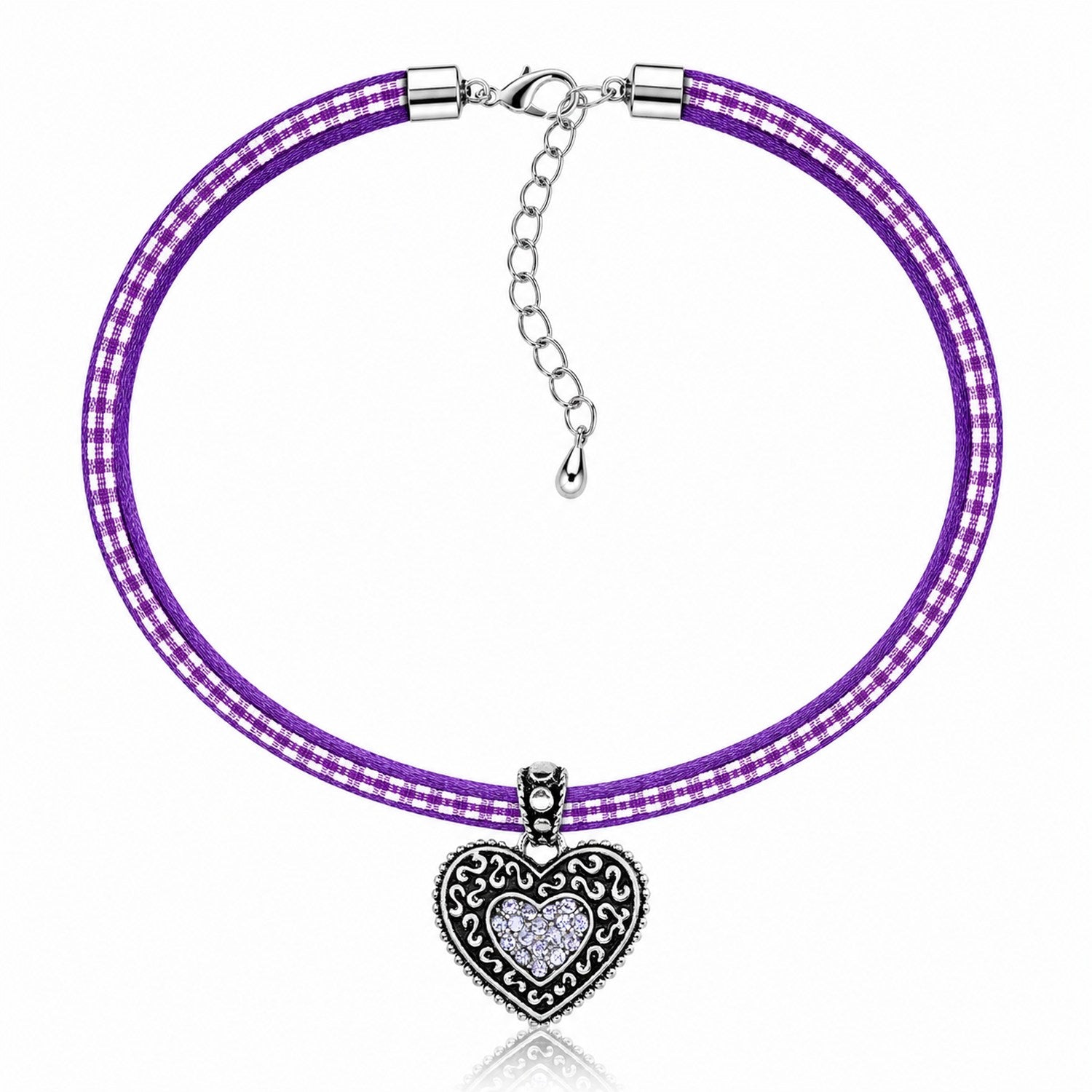 luisia-kinder-halskette-kariert-mit-herz-swarovski-kristalle-lavendel image 3