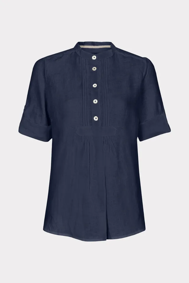 felicitas-bluse-balthild-damen-leinenbluse-borte-krempelarm image 1