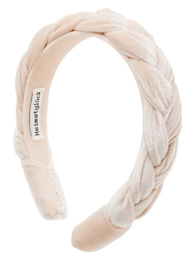 heimatgl-ck-haarreif-geflochten-beige-samt image 1