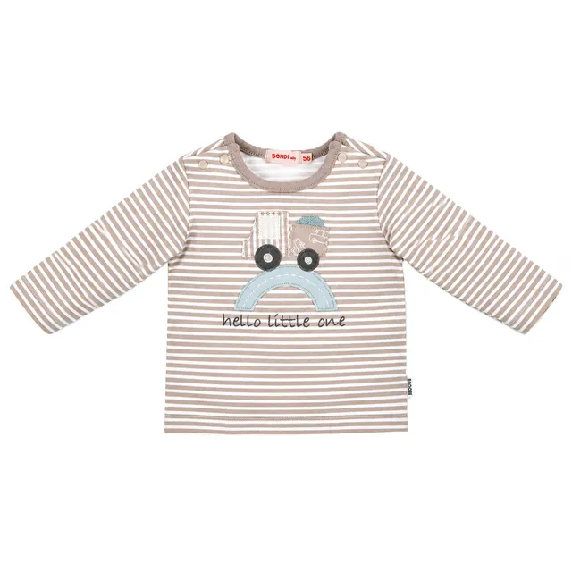 bondi-baby-langarmshirt-lastwagen-93987-stripe-cappuccino-white image 1