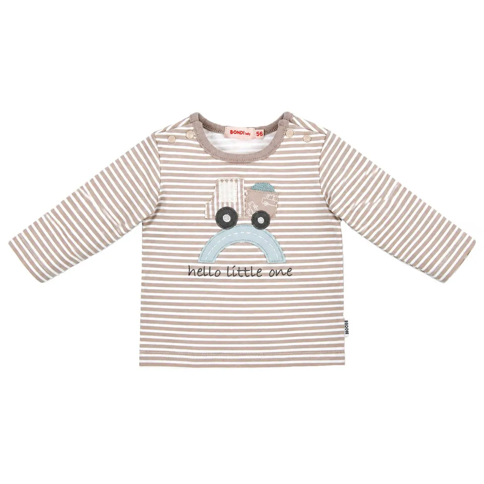 bondi-baby-langarmshirt-lastwagen-93987-stripe-cappuccino-white image 1