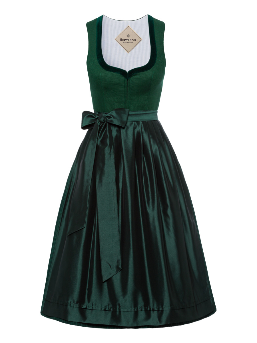 heimatgl-ck-dirndl-tamara-tannengr-n-samtmieder-mit-plisseerock image 1
