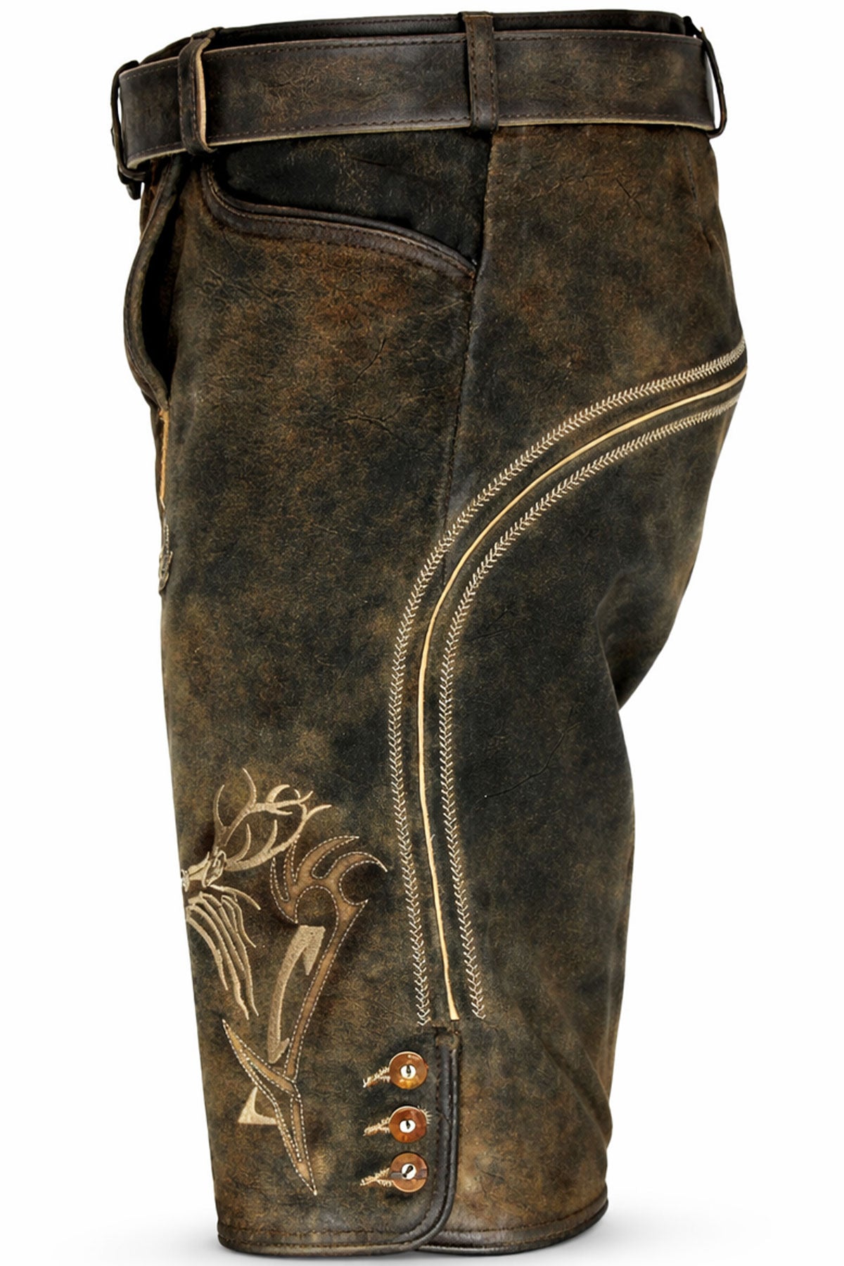 maddox-herren-lederhose-felixsee-kurz-mit-g-rtel-ziegenleder-antik-hell-schiefer image 5