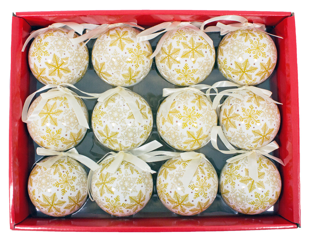 trachtenland-weihnachtskugeln-kunststoff-6-cm-12-tlg-wei-gold-schneeflocke image 1