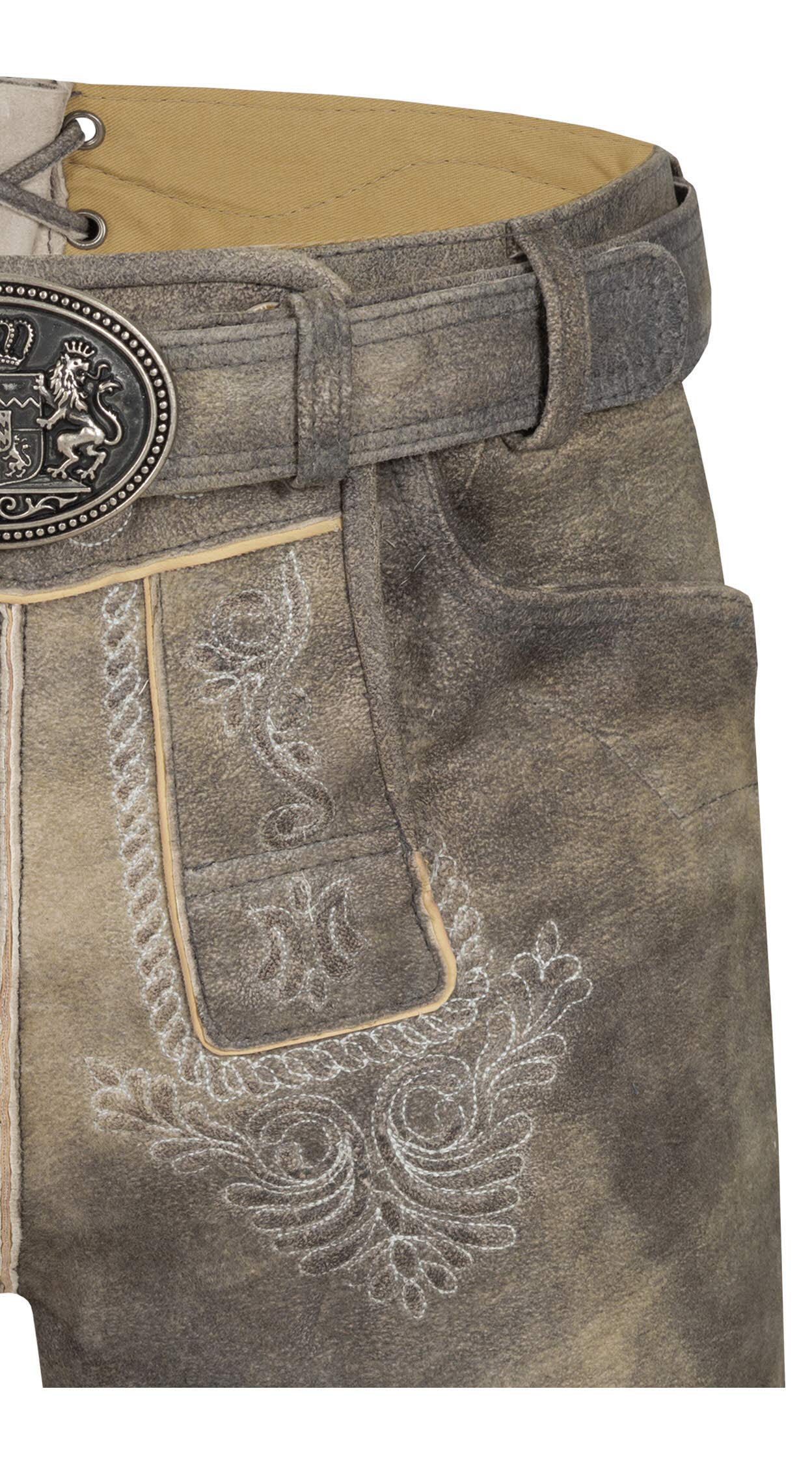 n-bler-lederhose-kurz-adam-in-grau image 4