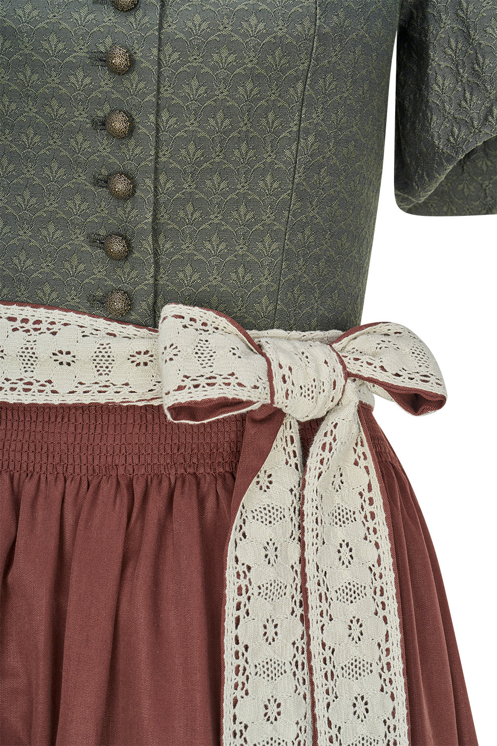 felicitas-dania-damen-dirndl-80cm-jacquard-mieder-oliv image 4