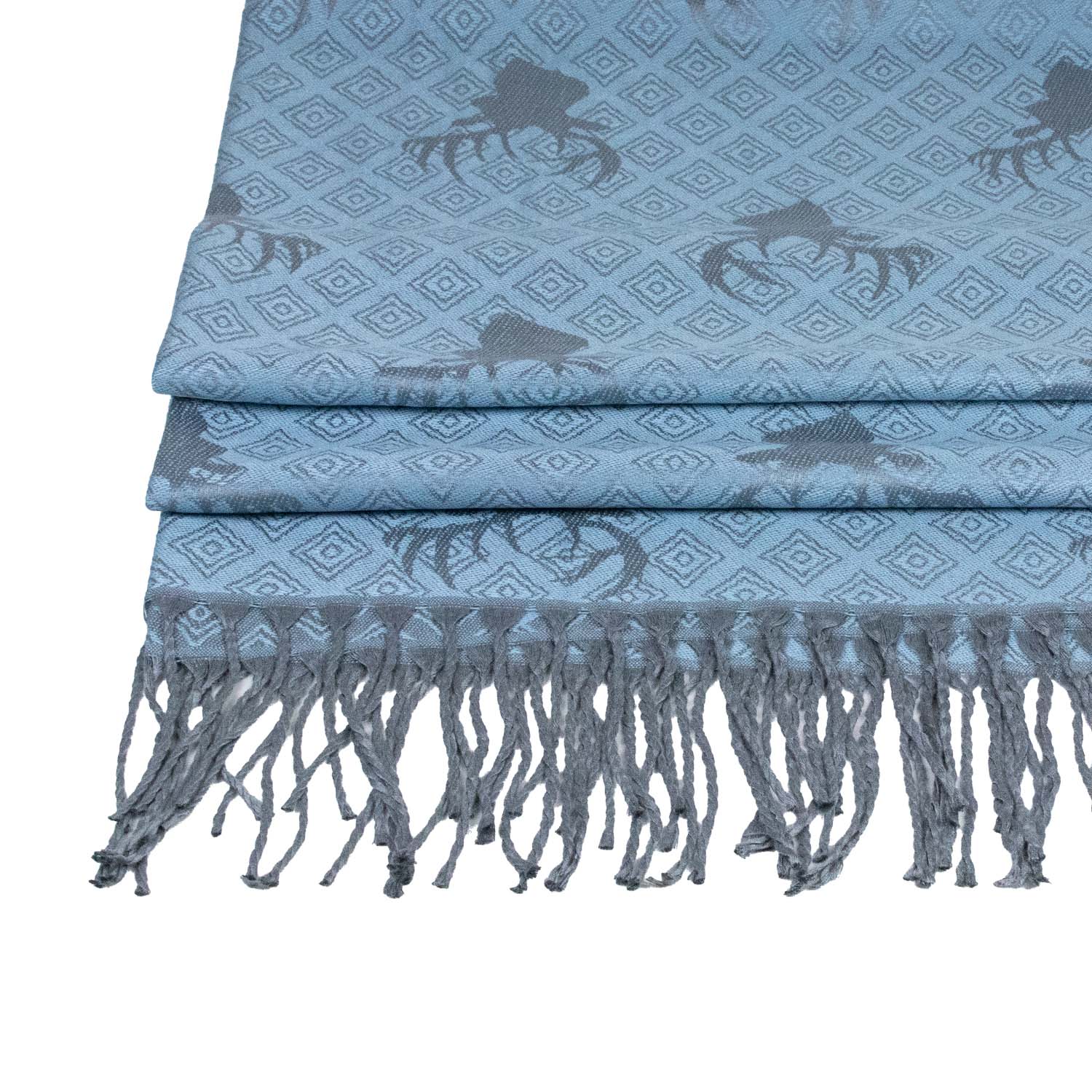 halstuch-schal-mit-hirschkopf-motiv-185-x-70-cm-hellblau-silber image 2